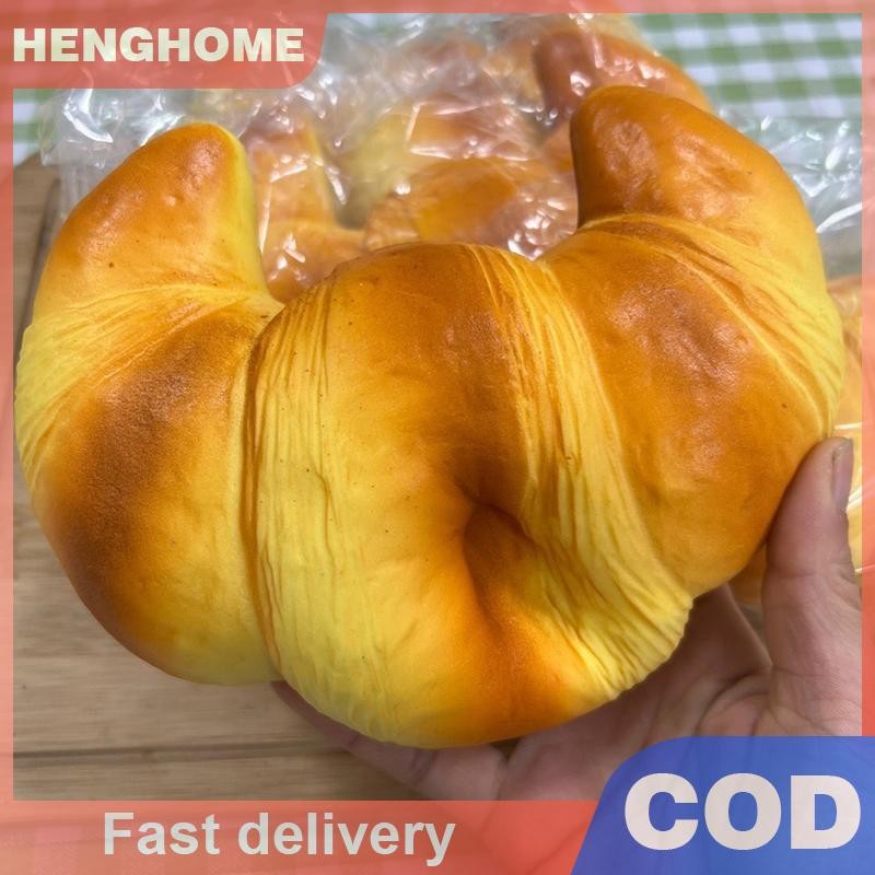 [HENGHOME] ครัวซองต์ใหญ่นุ่มพิเศษของเล่นคลายเครียดที่เพิ่มขึ้นช้า Abreact สมจริง Squishies สําหรับเด็กผู้ใหญ่ [COD]