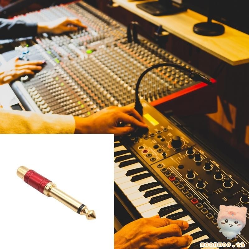 Moon Gold Plated Video to 1 4 Adapter Video Female to 6 35mm 1 4inch Male Internector