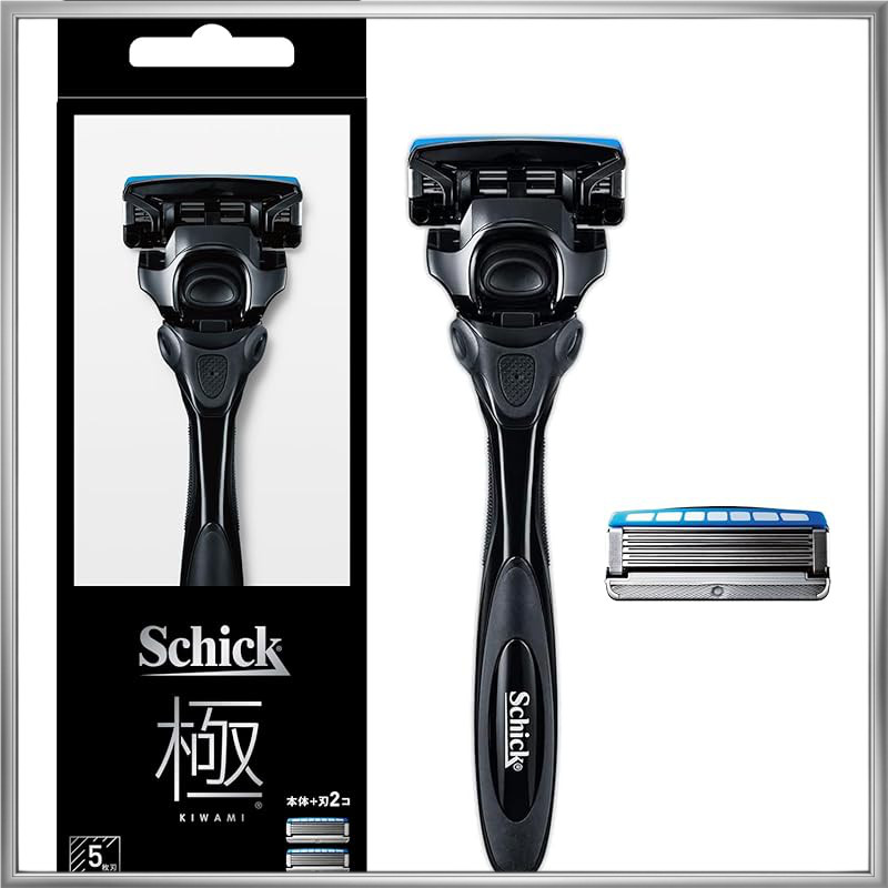 Schick KIWAMI Razor Holder with 1 Blade + Replacement Blade 5 Pieces for Shaving 1 Piece
