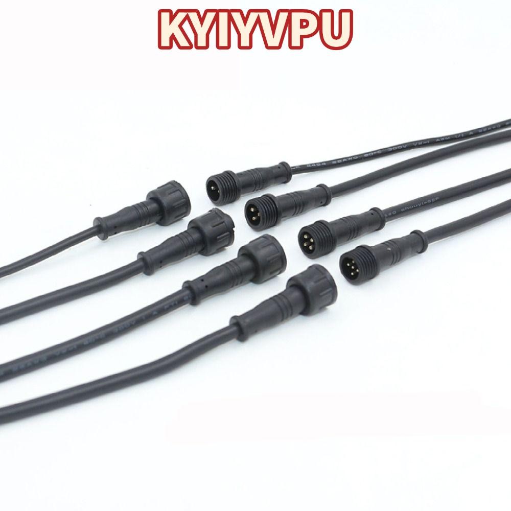 KYIYVPU ชายหญิง LED Connector,สายสีดํา 20 ซม.2Pin 3Pin 4Pin แจ็ค, IP67 2Pin 3Pin 4Pin สายไฟกันน้ํา L