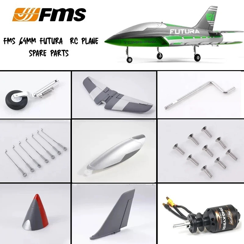64mm Futura Edf Jet Rc Plane Cockpit Landing Gear Fuelage สติกเกอร์ปีกหลักหางแบนแนวตั้งหางอะไหล่