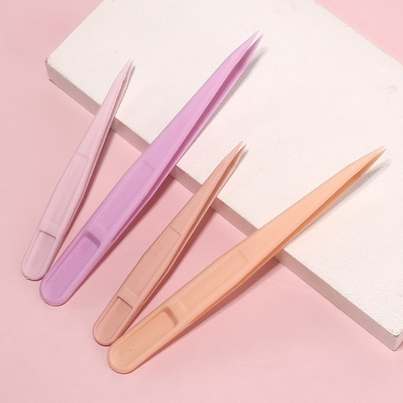 แหนบพลาสติก สีชมพู 8ซม. แหนบDIY ที่คีบพลาสติก พร้อมส่งจากไทย