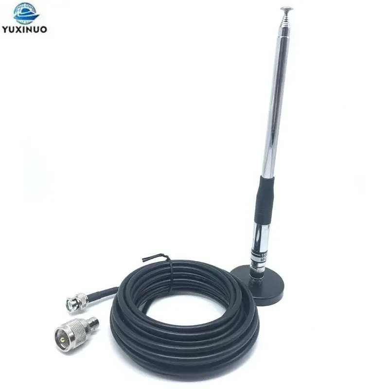 27Mhz 20W 1.5dbi BNC ชายเชื่อมต่อ Whip Antenna + ฐานแม่เหล็ก PL259 ชายอะแดปเตอร์สําหรับ Cobra Midlan