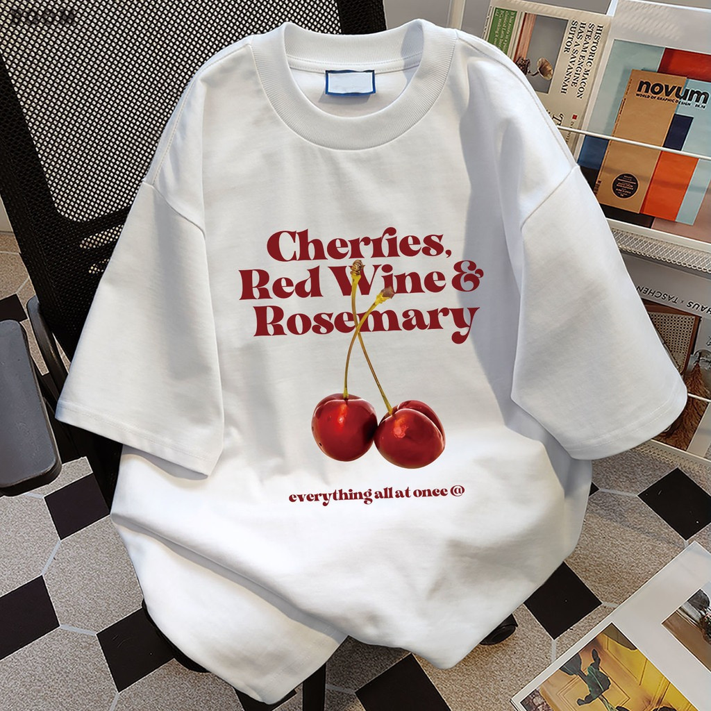 (ของพร้อมส่ง ส่งใน 24 ชั่วโมง)BOOM เสื้อยืดผู้หญิง oversize ลายน่ารัก ผ้าคอตตอน โอเวอร์ไซส์ เนื้อผ้านิ่มม เสื้อเชอรี่