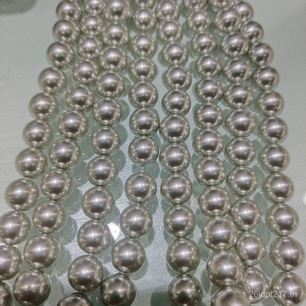 สร้อยคอมุกแท้พร้อมคริสตัลเงินสีเทา และสร้อยข้อมือเพชรเม็ดจริง กัญชาแก้วคริสตัล รหัส 616 BCG