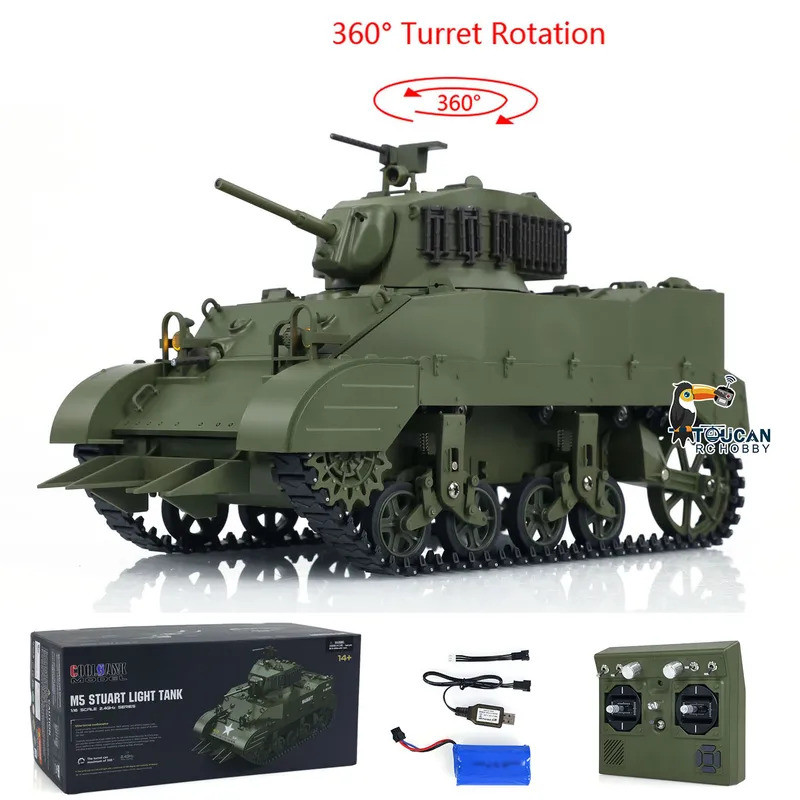 ของเล่น 1/16 Scale RTR ถัง US Stuart M5A1 อังกฤษ VI Light Tank High-Speed Sound ไฟวิทยุควบคุมสําเร็จ