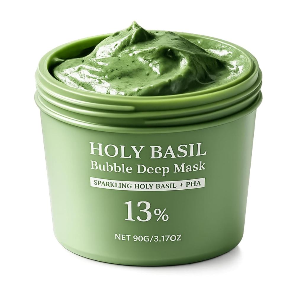 HolyBasilBubbleDeepMask,Clay-to-FaceMaskwithPHA&HolyBasilExtract,Gentle&HydratingFacialMask(90g/3.17