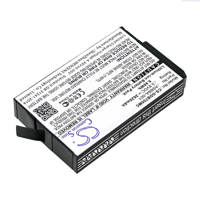 Cameron Sino 3.8V 2620mAh แบตเตอรี่กล้อง ASBBA-001, 601-12862-000, SBDC1B สําหรับ GoPro Fusion, Fusi