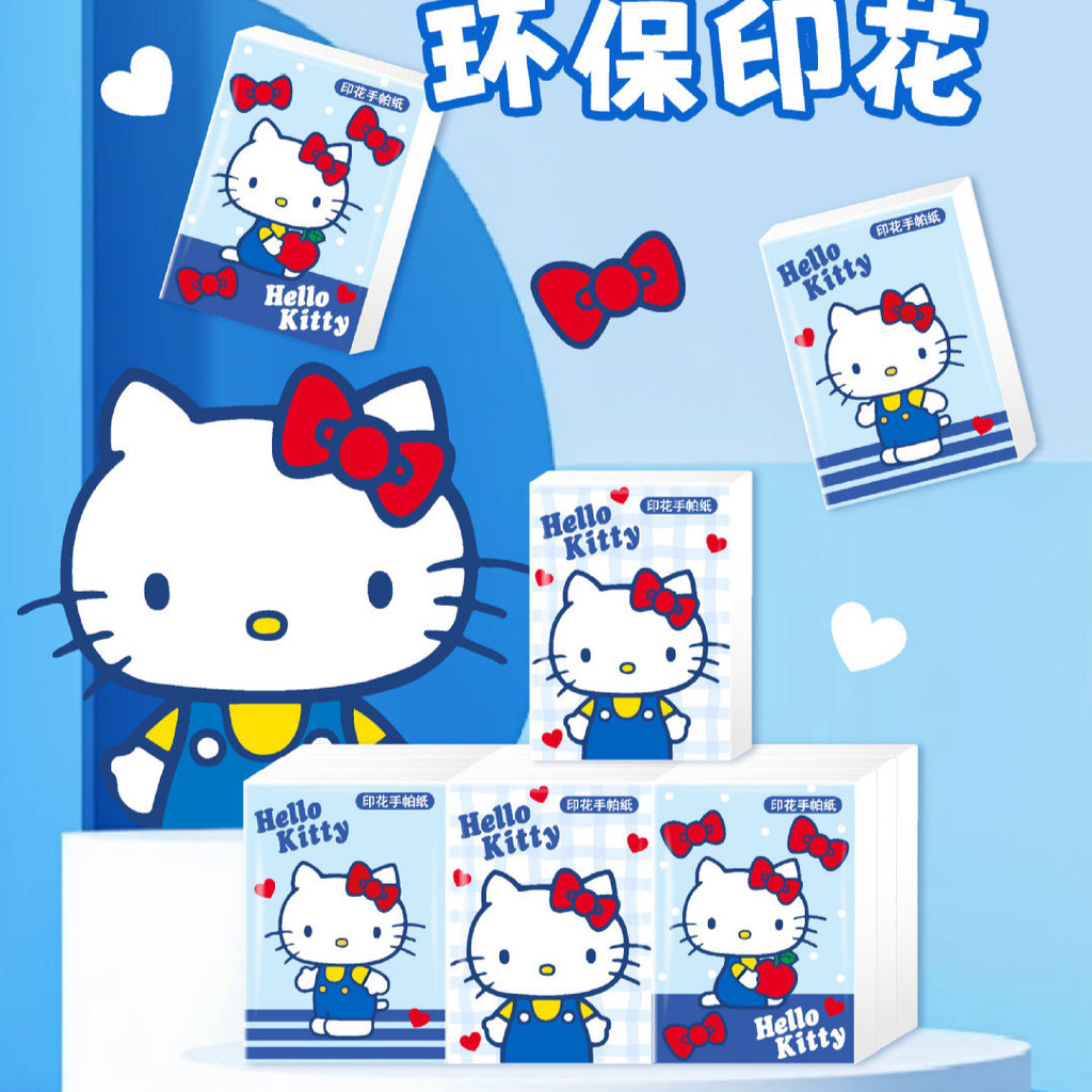 Sanrio พิมพ์ผ้าหน้ากระดาษ kt Cat ผ้าเช็ดหน้ากระดาษ Pacha Dog พิมพ์ผ้าเช็ดหน้าผ้าเช็ดตัว Bobby พิมพ์ผ