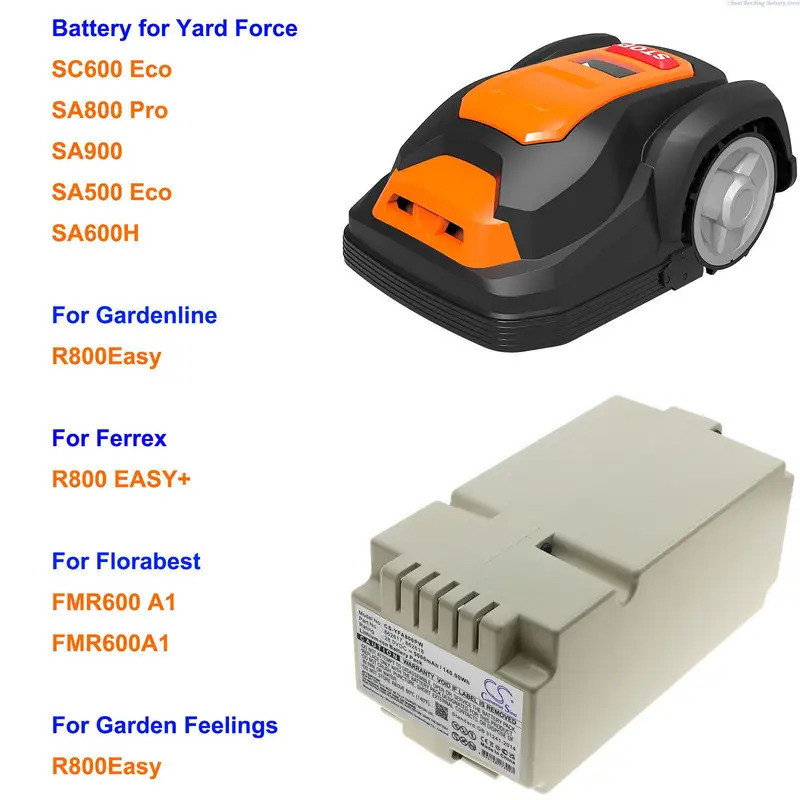 Cameron Sino 5000mAh เครื่องตัดหญ้าแบตเตอรี่สําหรับ Yard Force SC600 Eco, SA800 Pro, SA900, SA500 Ec
