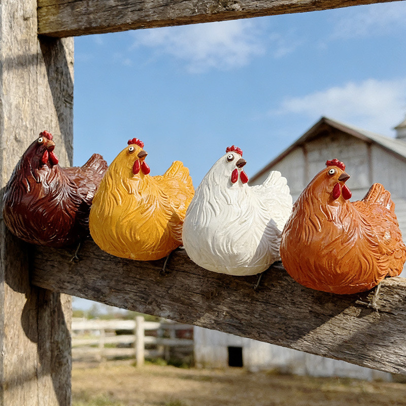 COD ของตกแต่งสวน รูปปั้นไก่แม่ ไก่ติดรั้ว ทนแดดฝน ทนทาน รูปที่ 6
