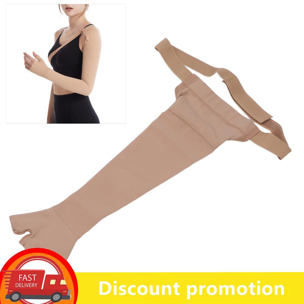 Kheprii Kheprii Lymphedema ปลอกแขนรัดแขนสำหรับผู้ชายผู้หญิง 23-32mmHg รองรับเต็มรูปแบบพร้อมสายรัดอาการบวมน้ำ Lipedema บวมโพสต์ Mastectomy บรรเทาอาการปวด (M-ซ้าย
