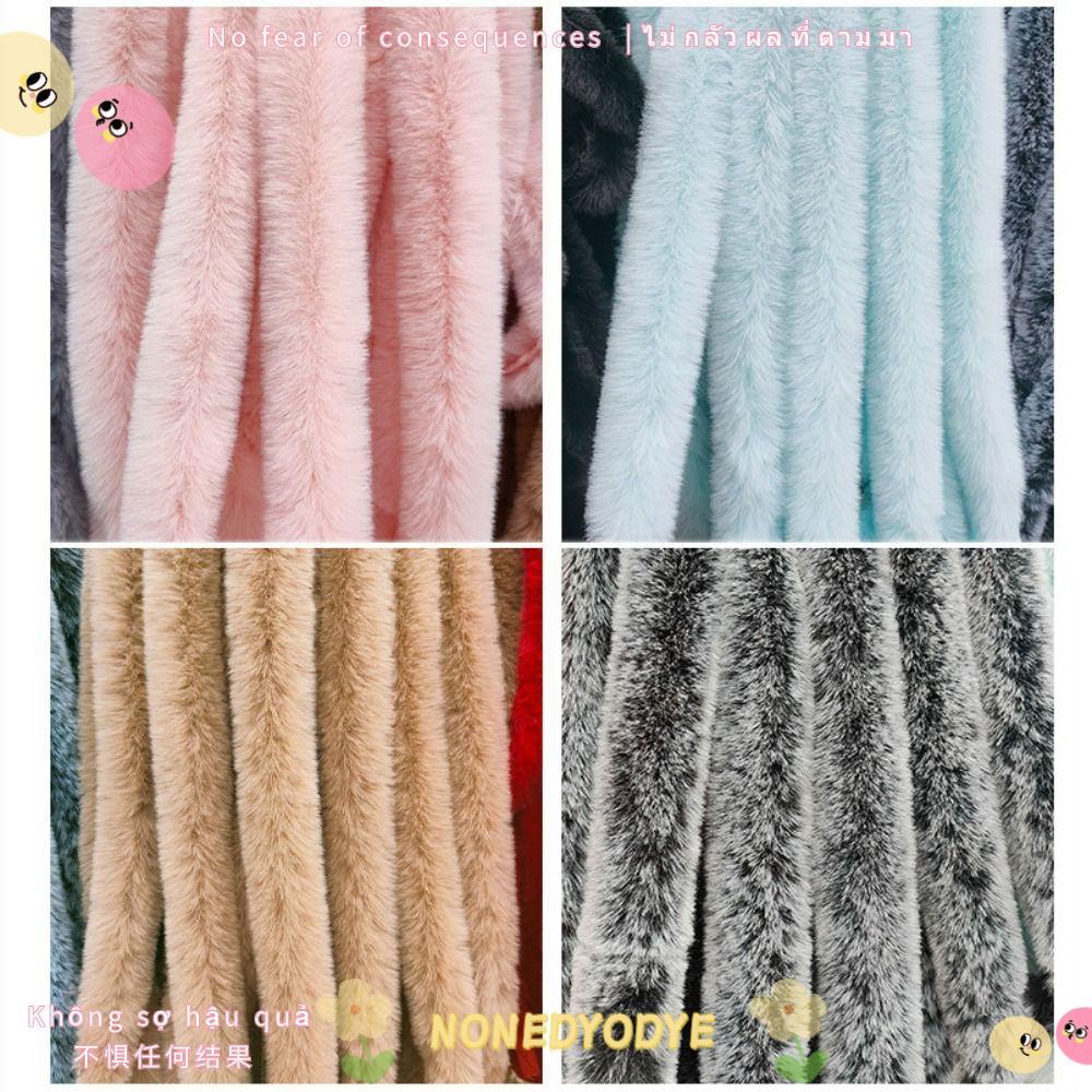 เทปขนเฟอร์เทียม NONEDYODYE, แถบขนฟูฟู 1 เมตร สําหรับตกแต่งข้อมือ ขอบเย็บเสื้อผ้า DIY งานฝีมือ ขนสัตว์เทียม