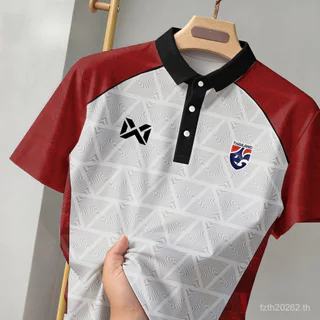 แขนสั้น Color-Blocking Raglan ไหล่เสื้อโปโลผู้ชาย Smooth Quick-Drying ผ้าดูดซับเหงื่อกีฬาฟิตเนส Dai