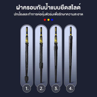 ร่มออโต้ก้านยาว ใหญ่ ร่มด้ามยาวพร้อมฝาครอบกันน้ำ มีเคสกันUV กันฝนด้ามยาว ไม่ขึ้นสนิม สำหรับ 2-3คน โครงเหล็กกันลมแรง
