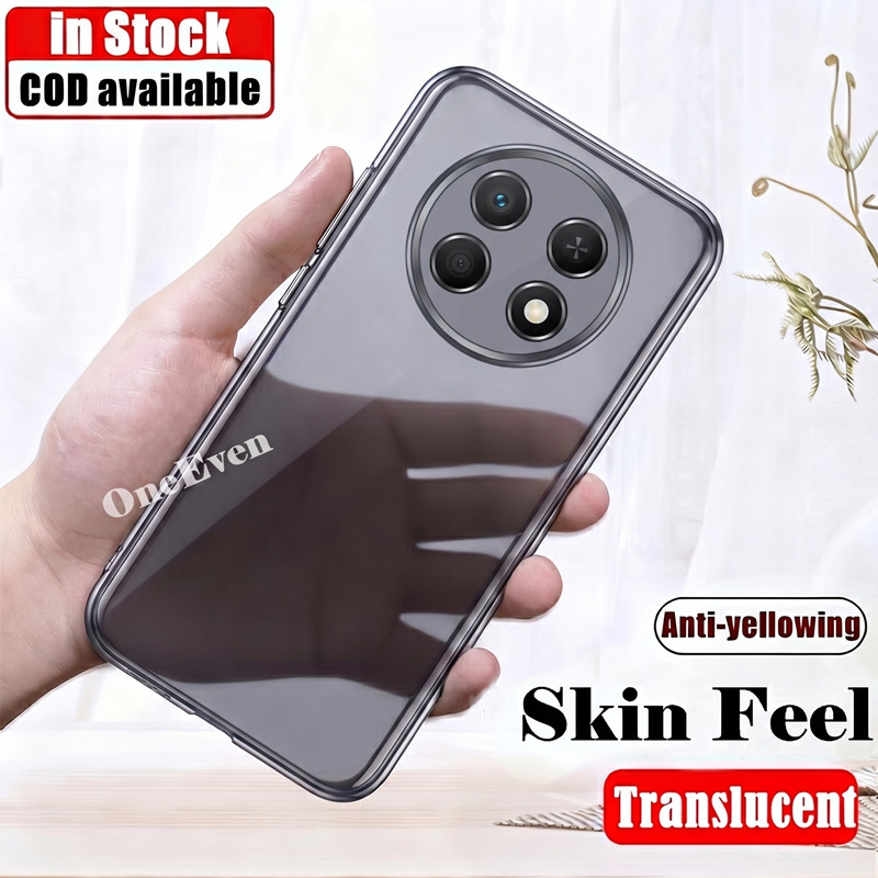สําหรับ Honor Magic 7 Lite BRP-NX1 Silky Smooth Soft Smoky สีดําโปร่งแสงซิลิโคนสีเหลือง-Resistant Cl