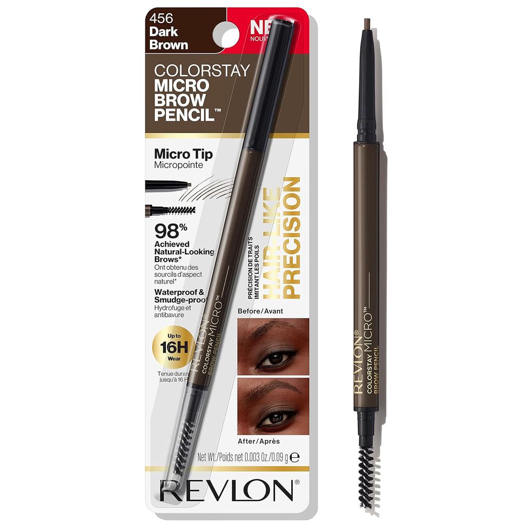 ดินสอเขียนคิ้ว Revlon ColorStay Fine หัวแปรงในตัว Rich in Argan Oil และ Marula Oil กันน้ํารอยเปื้อน 