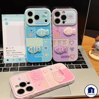 สำหรับ IPhone 16 7 8 15 Plus XR X XS Max Air 17 12 15 13 16 14 Proเคสหัวใจฟอง ตุ๊กตาปลาน่ารัก พร้อมตุ๊กตา สไตล์ฮิต