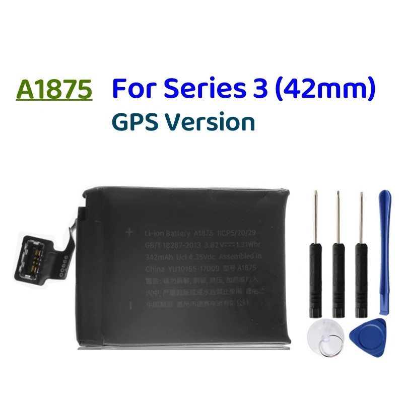 1-2Pcs A1875 GPS รุ่นแบตเตอรี่จริง 342mAh สําหรับ Apple Watch Series 3 42 มม.Series 3 GPS A1875 แบตเ