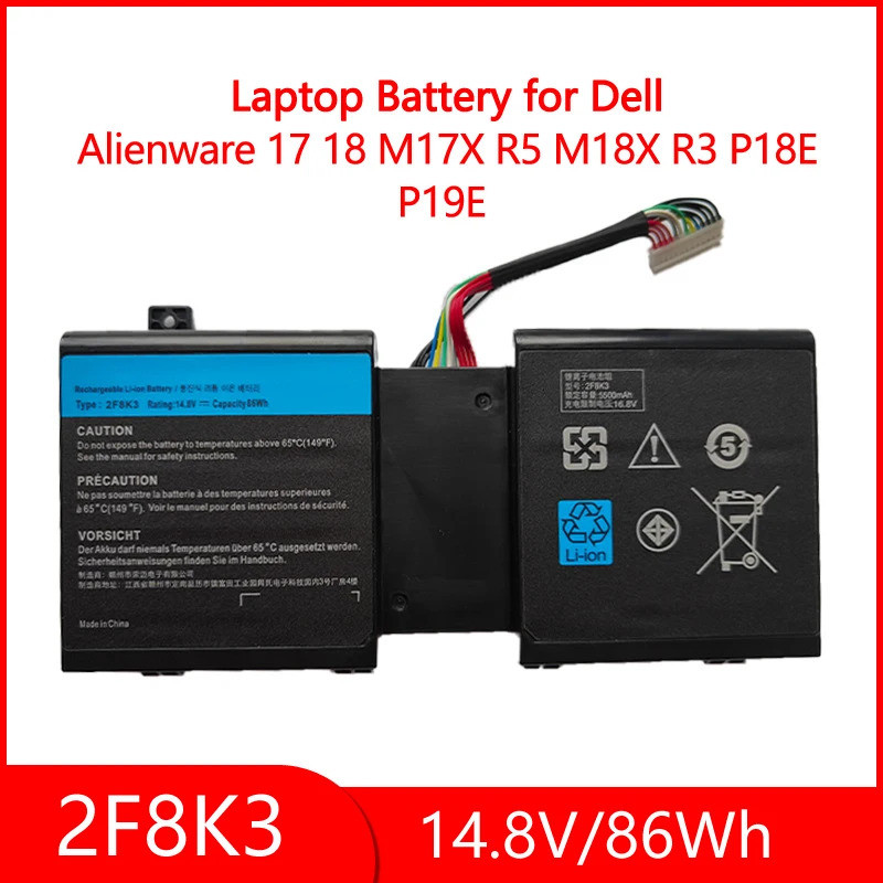 2F8K3 5500mAh ความจุสูง 2025 แบตเตอรี่แล็ปท็อปใหม่สําหรับ DELL Alienware 17 18 M17X R5 M18X R3 P18E 
