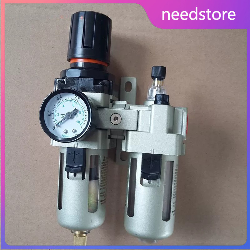 ตัวกรองหมุนเวียนแรงดัน AW4000-04+AL4000-04 วาล์วลดความดันน้ําน้ํามันคู่ผสม Air Source Treatment