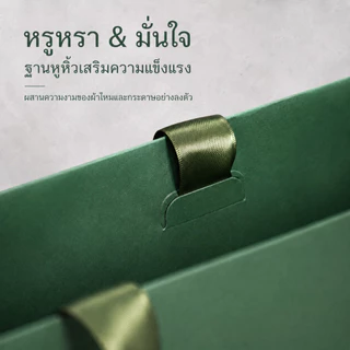ถุงกระดาษของขวัญสีเขียว เคลือบด้าน หูหิ้วริบบิ้น พรีเมียม หนาแข็งแรง รับน้ำหนัก3กก หลายขนาด ใส่ของฝาก ร้านค้าออนไลน์
