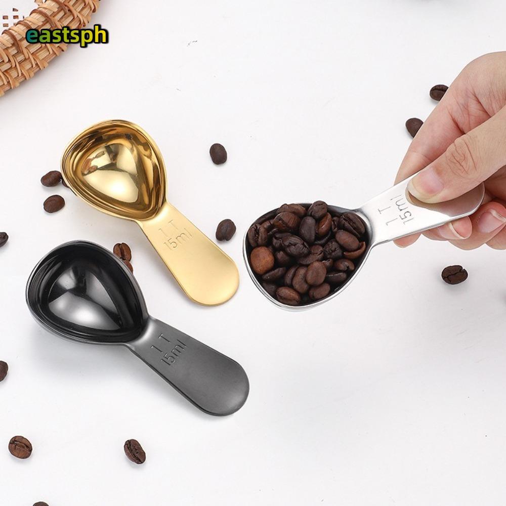 EASTSPH ช้อนตวงเมล็ดกาแฟ, สแตนเลส 15/30 มล. ที่ตักกาแฟ, ทนทาน 1 Tbsp หรือ 2 Tbsp ผง Scoop Bar Bar Ba