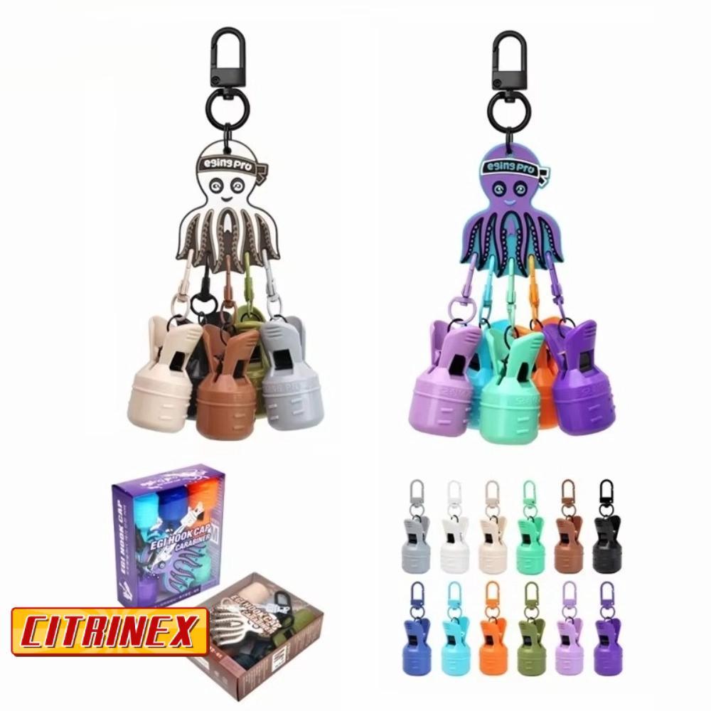 CITRINEX Squid Jig Bait Protector, Lure Cap Carabiner รวม Webfoot Octopus Egi Hooks Cover, Hook Cover M+ ขนาดฝาครอบป้องกัน Cuttlefish ร่ม Lure Cap ตกปลาทะเลน้ําลึก