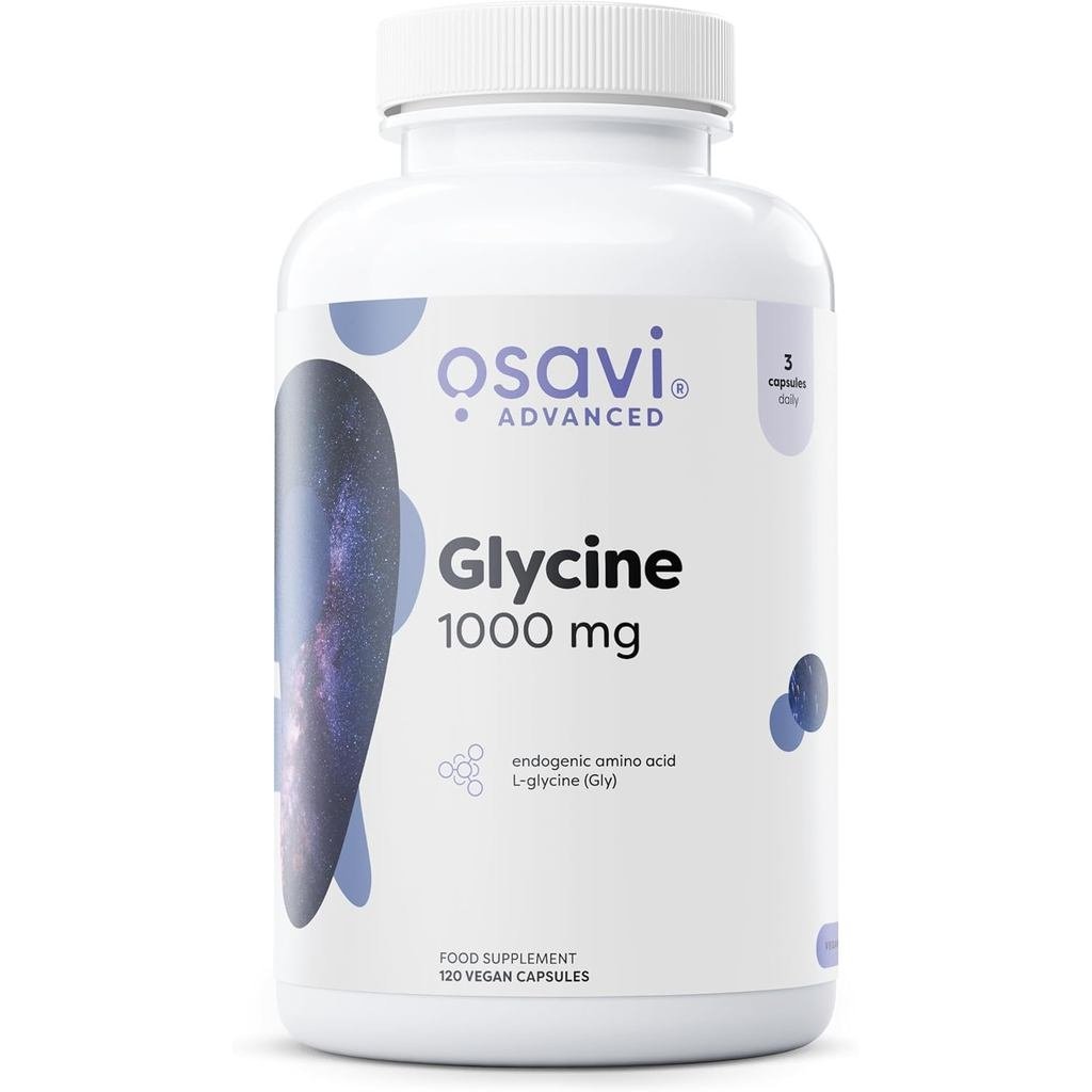 Osavi Glycine 1000มก. – แคปซูลมังสวิรัติ 120 แคปซูล | High–Potency Glycine สําหรับการสนับสนุนความรู้