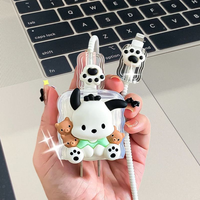 น่ารัก Pochacco สําหรับ OPPO Charger Cover Charger Case น่ารักการ์ตูนสาย Protector สําหรับ OPPO 67 W