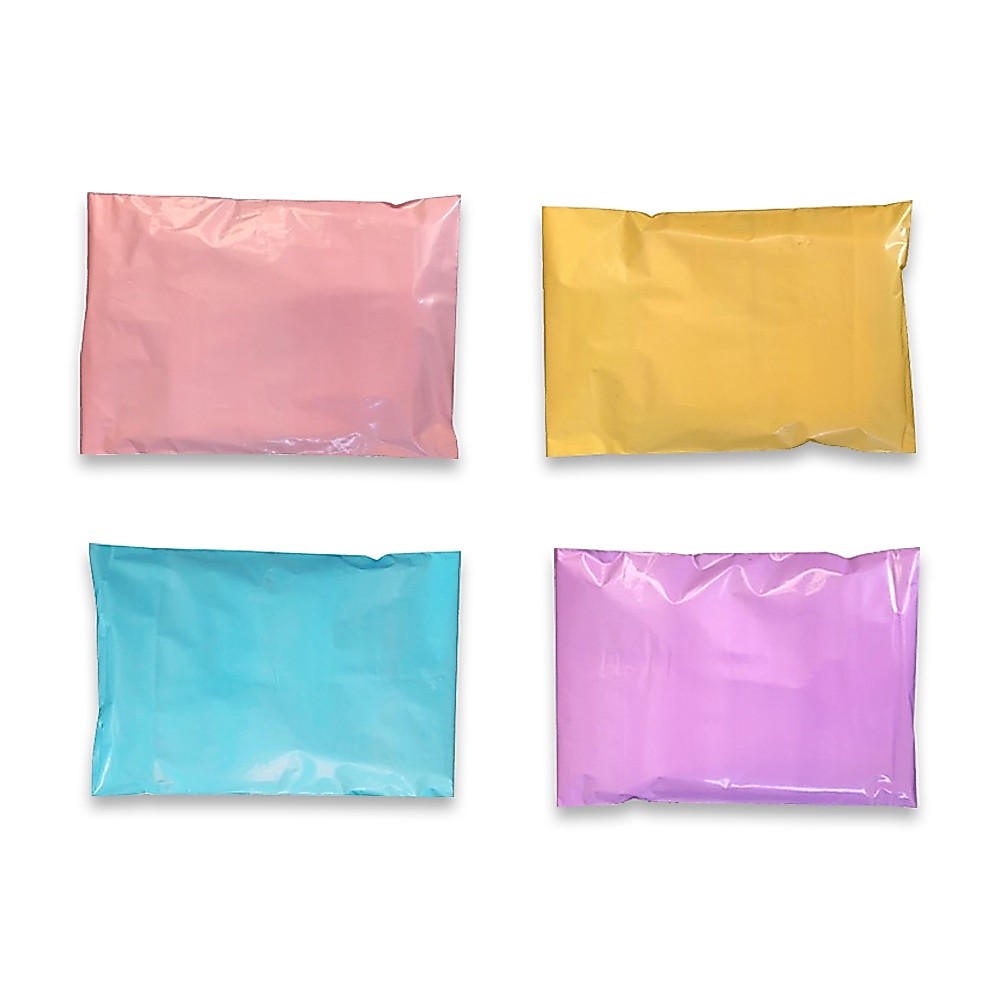 ซองไปรษณีย์พลาสติก สีพาสเทล 25x31 +4cm แพ็ค 100ใบ*