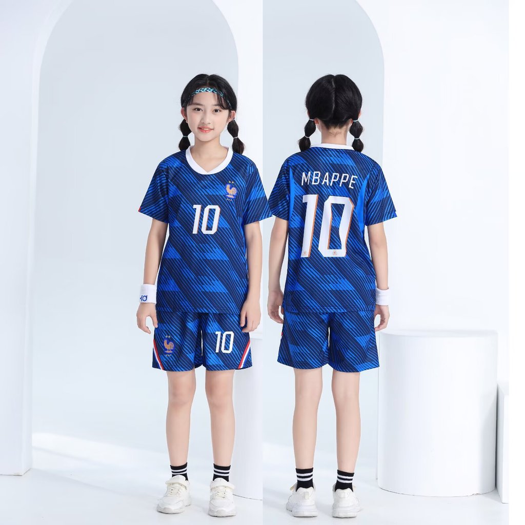 2026 ฝรั่งเศสโฮม เบอร์ 10ทีมชาติเสื้อฟุตบอลเด็กพิมพ์ดิจิตอลทีมย์14ขนาด-30ขนาด