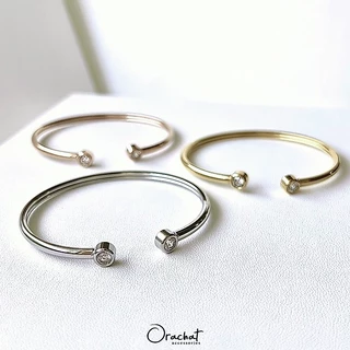 Orachat | Amber 14k bangle. (กำไลตัวเรือนสแตนเลส)