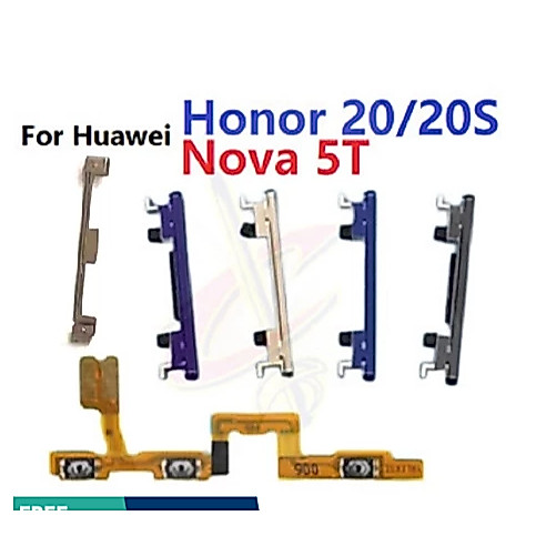 On off ปุ่มปรับระดับเสียงสวิตช์ไฟ flex ปุ่มล็อคสําหรับ Huawei Nova 5T Honor 20 20S