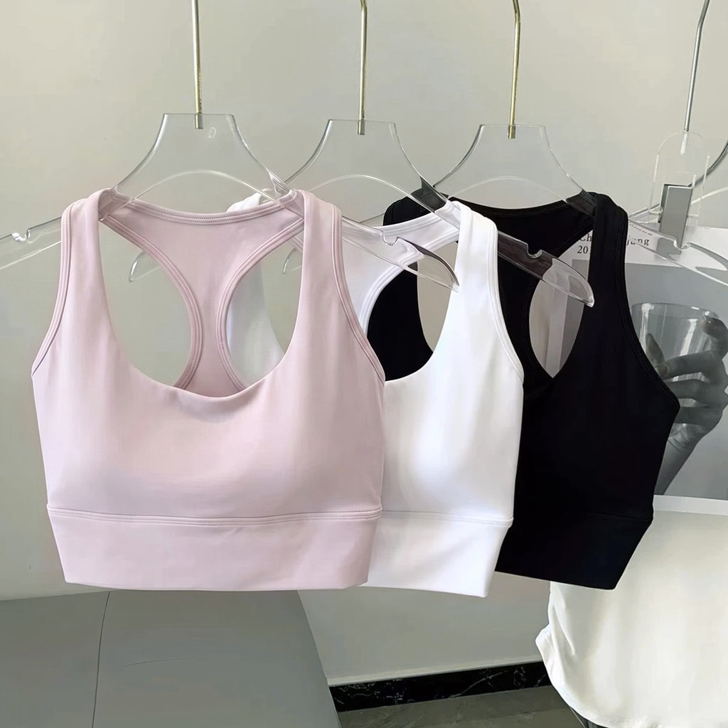 MAGIEYOGA(เบาะคงที่) สปอร์ตบรา เสื้อโยคะทรงหลังทรงนักแข่ง เสื้อชั้นนอกสำหรับใส่วิ่งโยคะ