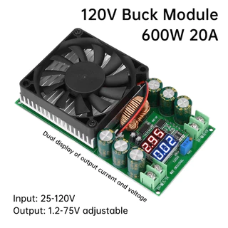 DC-DC 600W โมดูลลดแรงดันปรับได้กำลังสูง 120/100/96/84V พร้อมจอแสดงผลแรงดันและกระแสไฟฟ้า แหล่งจ่ายไฟ พลังงานแสงอาทิตย์