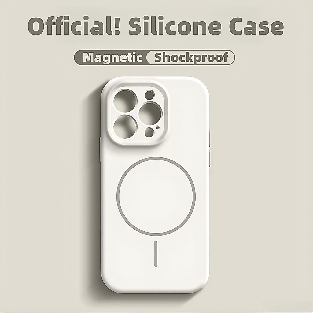 ปลอก matte ป้องกันลายนิ้วมือซิลิโคนนุ่มเคสโทรศัพท์สําหรับ iPhone 16 15 14 13 12 11 Pro Max กรณี 16e X XR Xs Max สีขาวหรูหรา 16plus แม่เหล็ก 15plus กันกระแทกปกหลัง