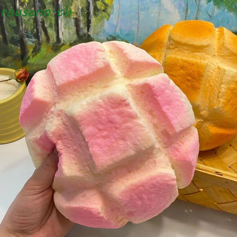 ROUSE Sensory Fidget Bread, ขนาดใหญ่ช้า Rising Bread Squishy ของเล่น, เดสก์ท็อปเครื่องประดับจําลอง Soft Elastic Prank ตกแต่งสับปะรด Bun Squishy ของขวัญวันเกิด