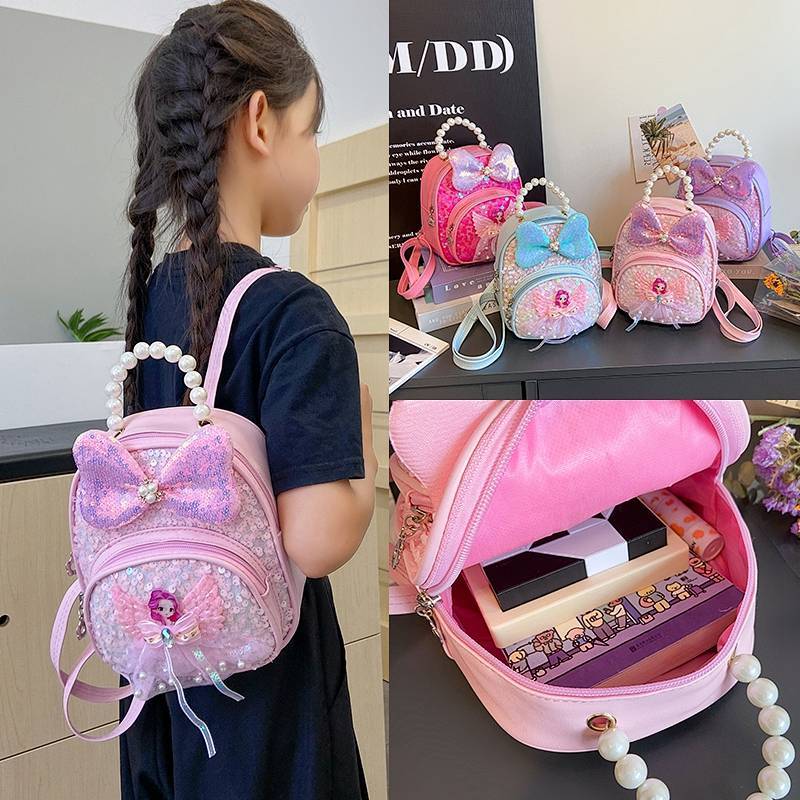 New Sequined Baby's School Bag Kindergarten Girls' Cute Princess Children's Backpack Versatile Princ