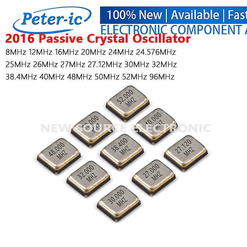(1 ชิ้น) 2016 Passive Crystal Oscilator 4Pin 8MHz 12MHz 16MHz 20MHz 24MHz 24.576MHz 25MHz 26MHz 27MH