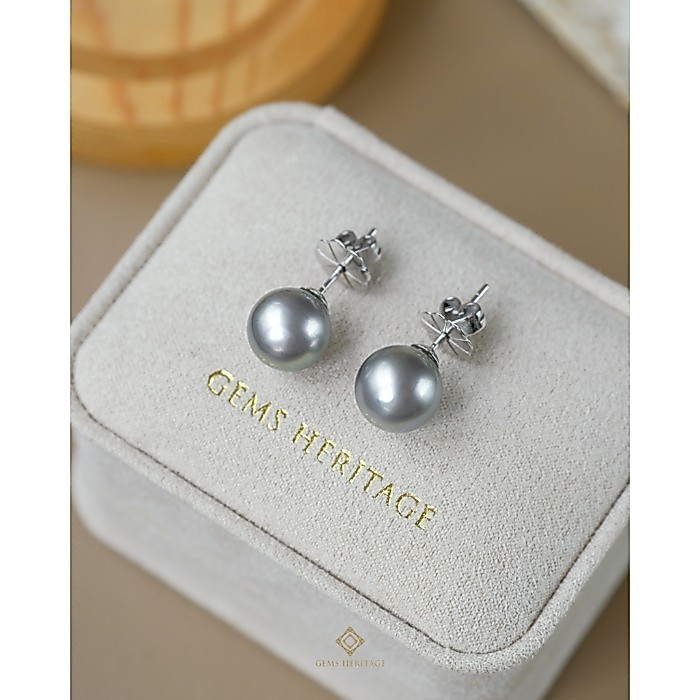 Gems heritage : ต่างหู Tahiti south sea pearl earring พร้อมใบรับประกัน (ERPEARL)