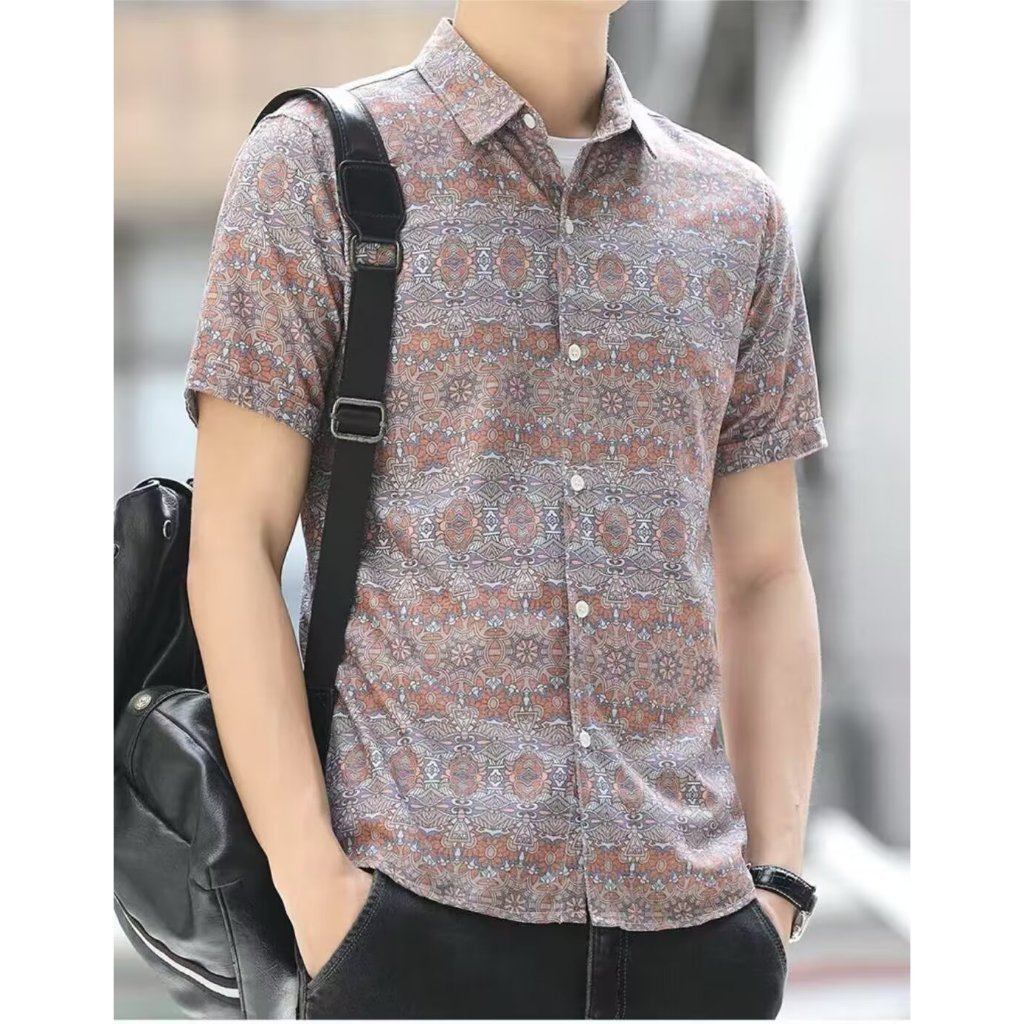 ฮาวายเสื้อแขนสั้นพิมพ์ดิจิตอลโพลีเอสเตอร์สำหรับผู้ชายและผู้หญิง M-3XL เทศกาลสงกรานต์