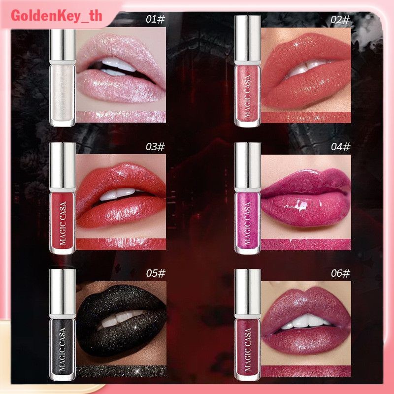 【for Halloween】magic Casa ✨trang Magic Casa Diamond Lip Gloss Halloween Dark Vampire Lip Gloss Nhấp 