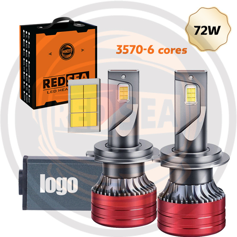Redsea S5Led 汽车大灯72W ไฟหน้า LED H4 H7 H11 H1 9005 9006