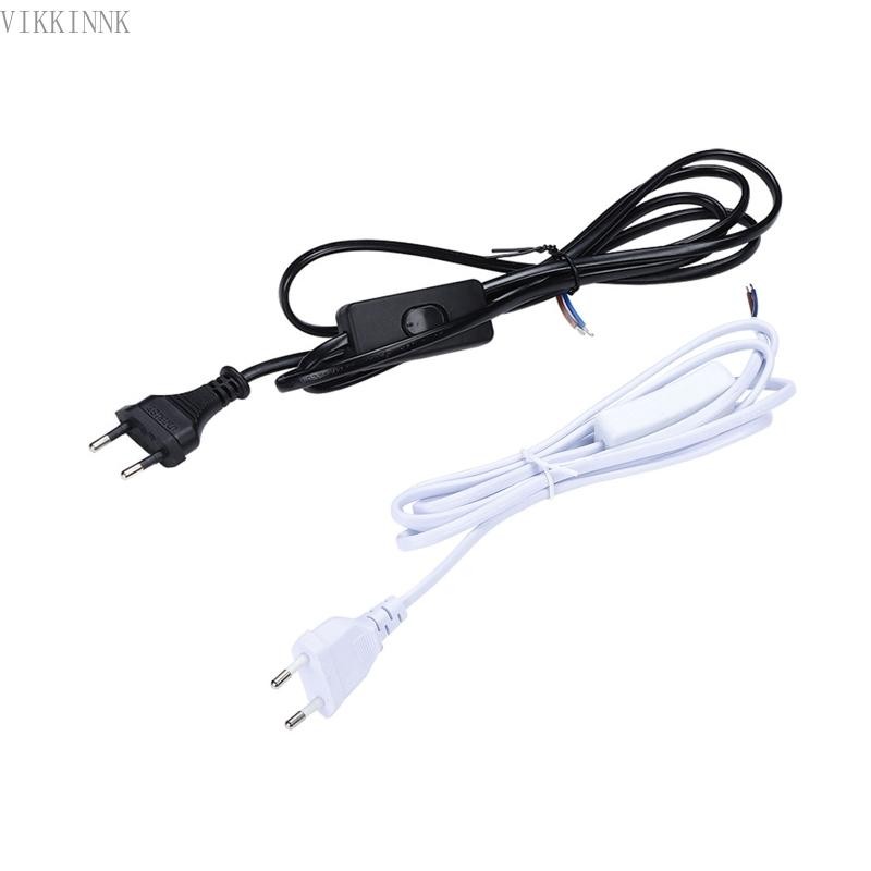 VIKK 6FT 1 8M EU Plug LED Tube Power Extension Cable โคมไฟตั้งโต๊ะสายไฟพร้อมสวิตช์ LED Light Fixture Cable Wire