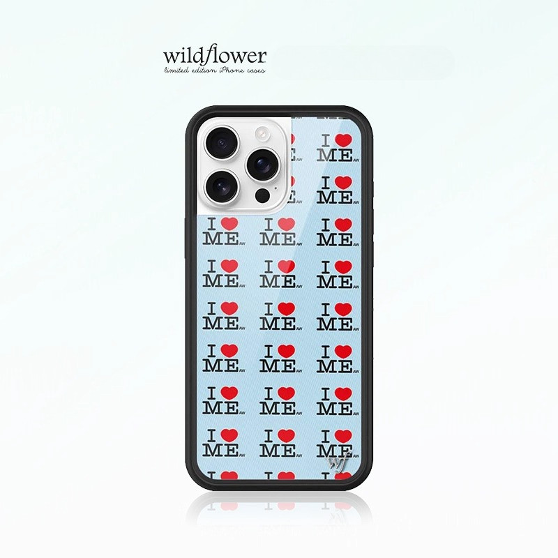 ดอกไม้ป่า I Heart Me เคสโทรศัพท์สําหรับ iPhone 12 13 14 15 16 PRO MAX 14 15 16 Plus ซิลิโคน Anti-Falling กันกระแทกปกหลัง WF สําหรับ iPhone 16 PRO MAX