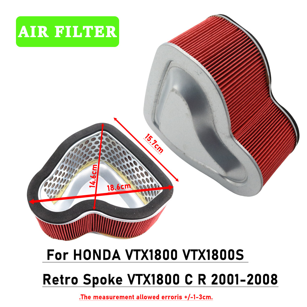 สําหรับHONDA VTX1800 VTX1800S Retro Spoke VTX1800 CR 2001-2008 รถจักรยานยนต์High Flow Air Filterล้าง
