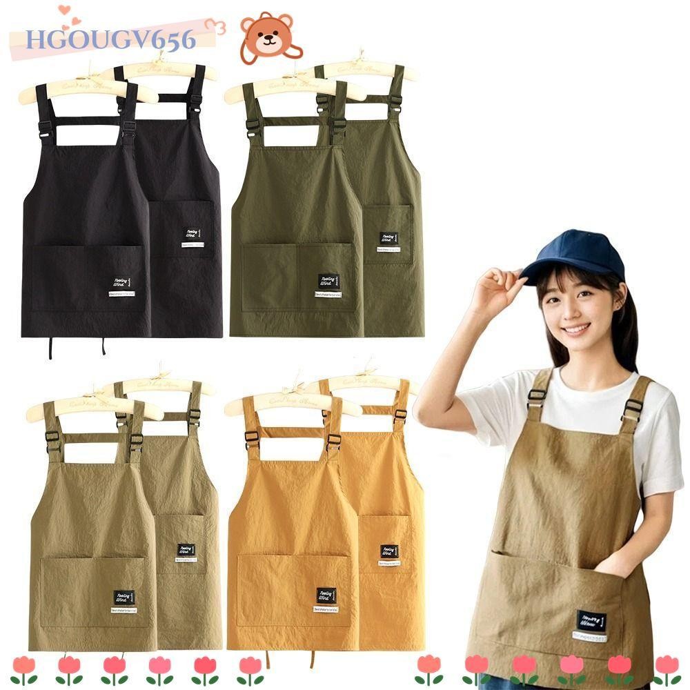 Hgougv656 ผ้ากันเปื้อนตัดผม, 2 ขนาดผ้ากันเปื้อนทําอาหารมืออาชีพ, ระบายอากาศได้กระเป๋าขนาดใหญ่กันน้ําเสื้อผ้าทํางานเครื่องมือร้านทําผม