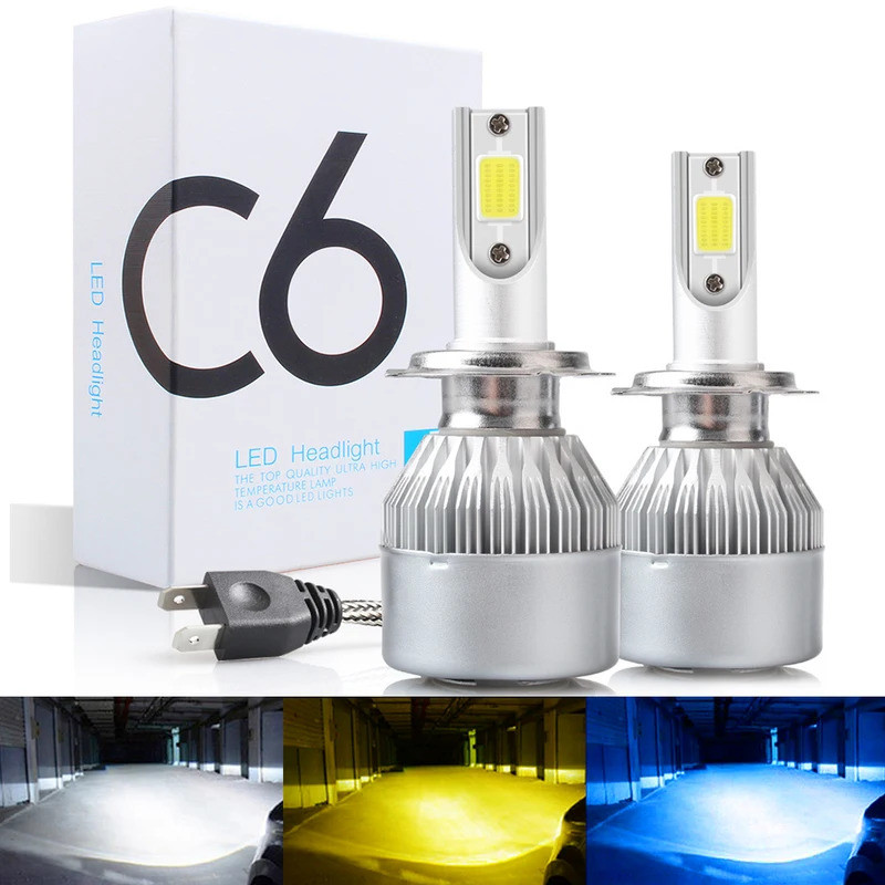 2x C6 led ไฟหน้ารถ H7 LED H4 หลอดไฟ H8 H1 H3 H11 HB3 9005 HB4 9006 9007 881 880 H13 9012 HIR2 หมอกไฟ