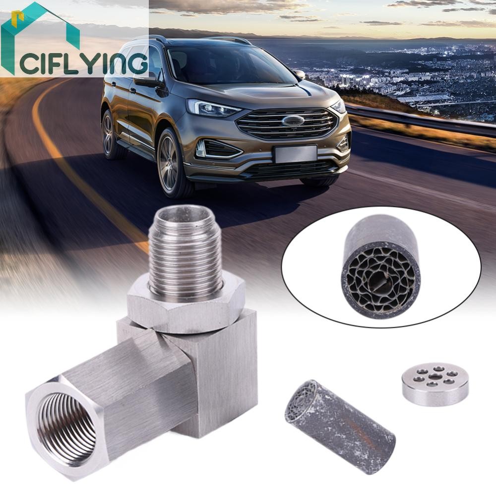 O2 Bung Extension Catalytic Converter 90 องศา P0420 P0430 Silver Exhaust Catalyst เซ็นเซอร์ออกซิเจนด